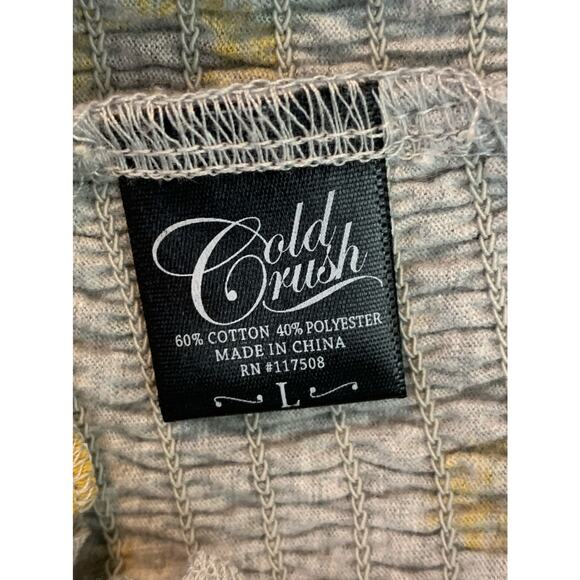 Gold Crush gray floral mock crop cami size large - Picture 3 of 8